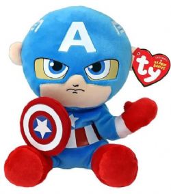 PELUCHE TY MARVEL SOFT- CAPITAINE AMERICA MÉDIUM 13